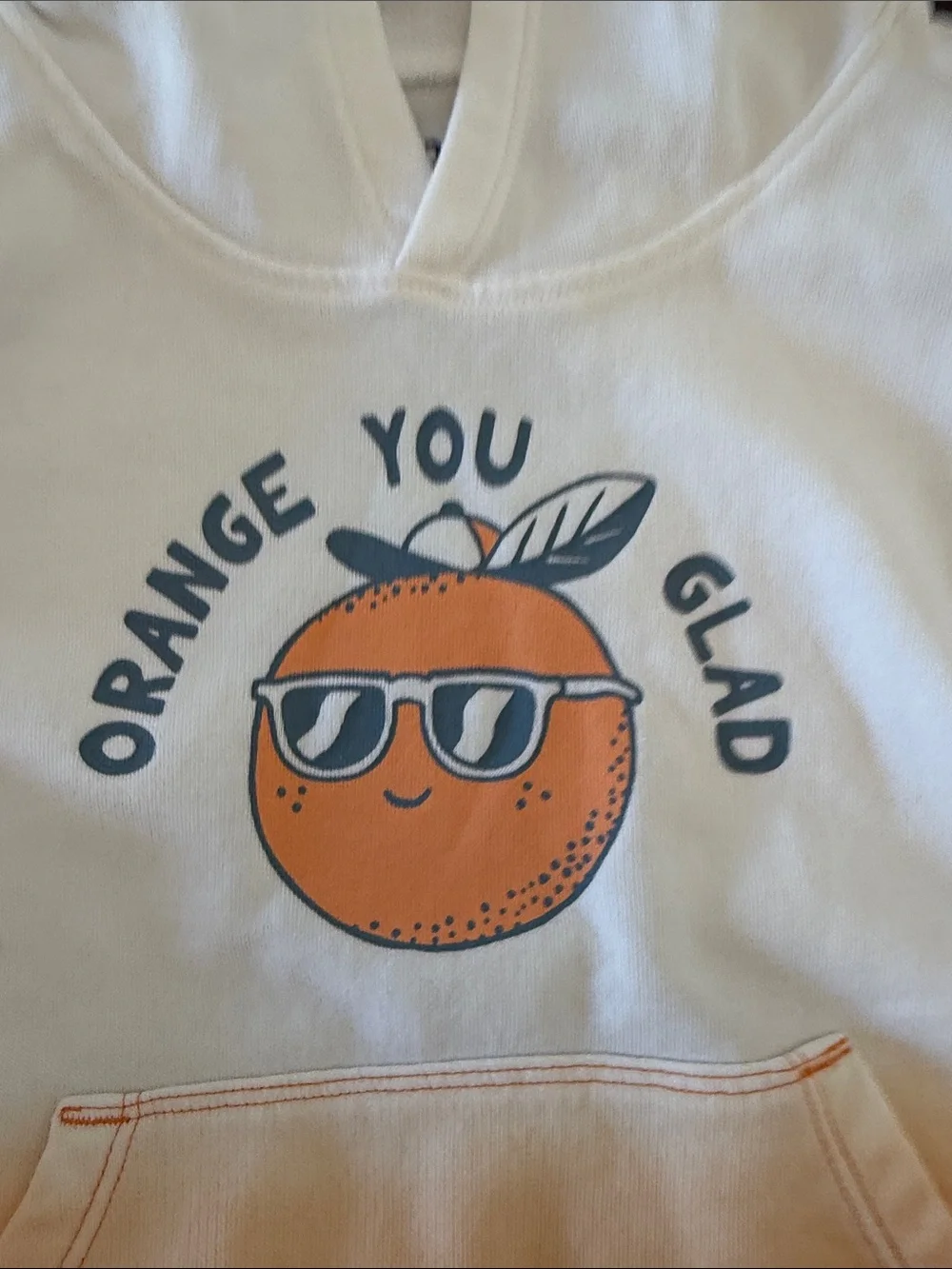 Great Bundle of Old Navy White & Orange Ombre Lightweight Hoodie with Palm Tree